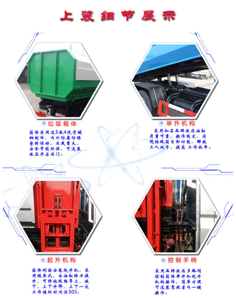 掛桶垃圾車(chē)上裝細(xì)節(jié)展示